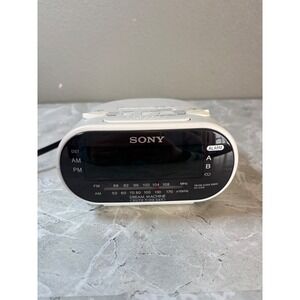 Sony Dream Machine ICF-C318 FM/AM Dual Alarm Clock Radio White Auto Time Set